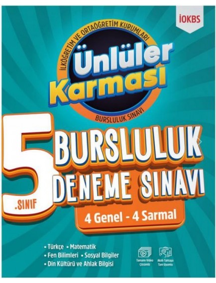 Ünlüler Karması Yayınları 5.Sınıf İokbs 4+4 Bursluluk Denemesi