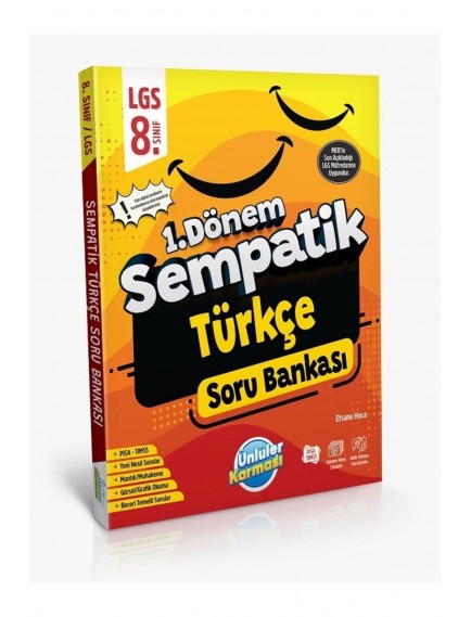 Ünlüler Karması Yayınları 8. Sınıf Türkçe Sempatik 1.Dönem Soru Bankası(25)