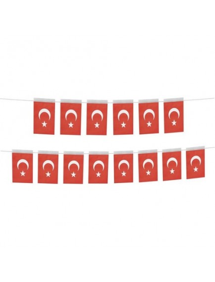 Vatan Bayrak 50'Li Büyük Boy İpli Kağıt Türk Bayrağı Vt809
