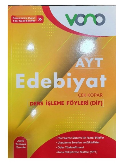 Vono Yayınları Ayt Türkdili Edebiyat Ders İşleme Föyleri