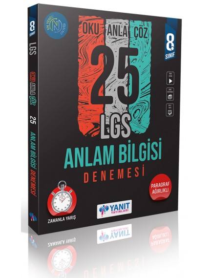 Yanıt Yayınları 8. Sınıf Anlam Bilgisi 25 Deneme