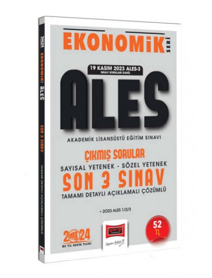 Yargı Yayınları Ales Ekonomik Seri Çıkmış Sorular Tamamı Çözümlü Son 3 Sınav 
