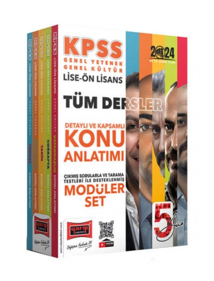 Yargı Yayınları Kpss Lise Ön Lisans 5Yüz Ekibi Gk-Gy Tüm Dersler Konu Anlatımlı Modüler Set 