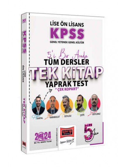 Yargı Yayınları Kpss Lise Ön Lisans Genel Kültür Genel Yetenek 5Yüz Ekibi Tüm Dersler Çek Kopart Yaprak Test 