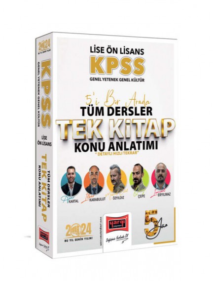 Yargı Yayınları Kpss Lise Ön Lisans Gk-Gy 5Yüz Ekibi 5`İ Bir Arada Tüm Dersler Tek Kitap Konu Anlatımı 