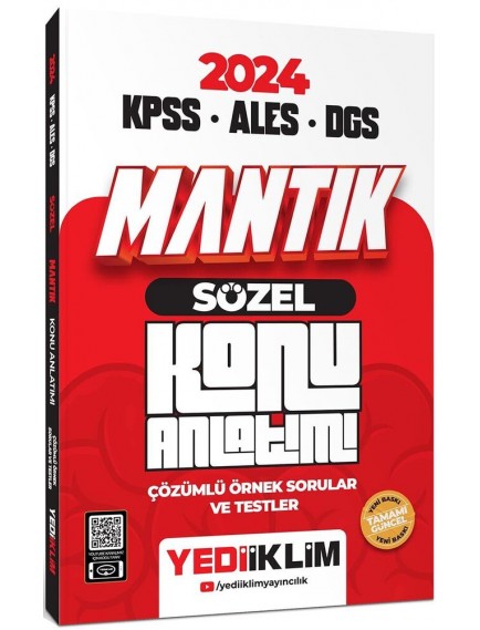 Yediiklim Yayınları Kpss Ales Dgs Sözel Mantık Konu Anlatımı 