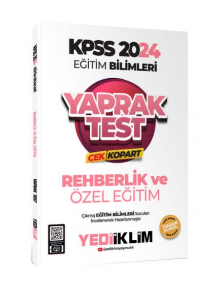 Yediiklim Yayınları Kpss Eğitim Bilimleri Rehberlik Ve Özel Eğitim Çek Kopart Yaprak Test 