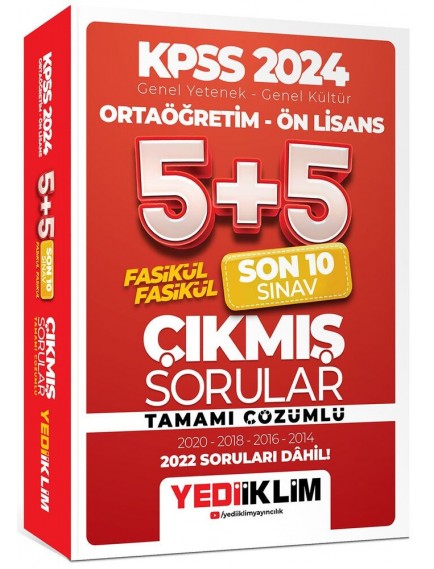Yediiklim Yayınları Kpss Genel Yetenek Genel Kültür Ortaöğretim Ön Lisans Fasikül Fasikül Son 10 Sınav Çıkmış Sorular Tamamı Çözümlü 