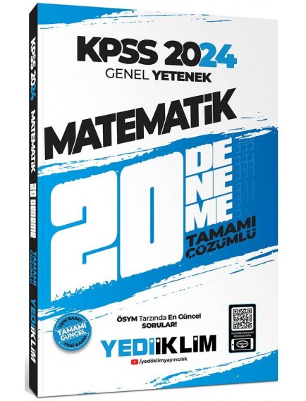 Yediiklim Yayınları Kpss Matematik 20 Deneme Çözümlü 