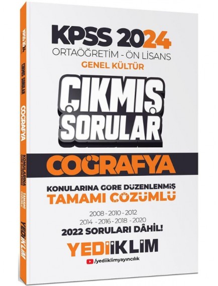 Yediiklim Yayınları Kpss Önlisans Coğrafya Çıkmış Sorular 