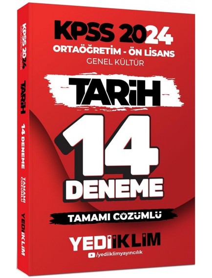 Yediiklim Yayınları Kpss Önlisans Genel Kültür Tarih 14 Deneme 