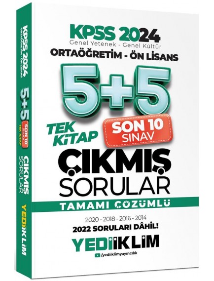 Yediiklim Yayınları Kpss Önlisans Genel Yetenek Genel Kültür 5+5 Çıkmış Soru 