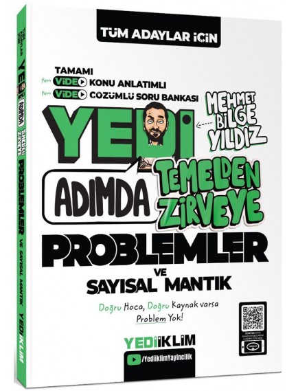 Yediiklim Yayınları Tüm Adaylar İçin Yedi Adımda Temelden Zirveye Problemler Ve Sayısal Mantık Video Konu Anlatımlı Video Çözümlü Soru Bankası