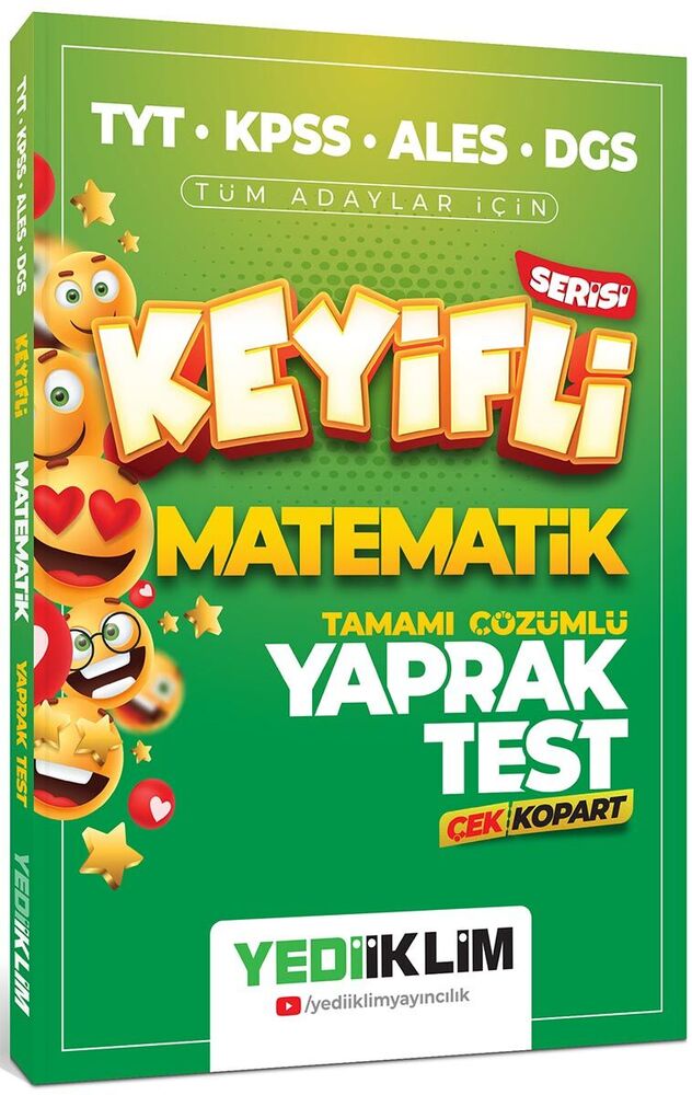 Yediiklim Yayınları Tyt-Kpss-Ales-Dgs Tüm Adaylar İçin Keyifli Matematik Tamamı Çözümlü Yaprak Test Çek Kopart