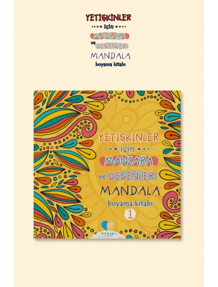 Yetişkinler İçin Manzara Ve Desenler Mandala Boyama Kitabı-1 - Kolektif - Mor Elma Yayınları