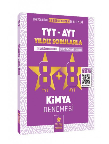 Yıldız Sorular Yayınları Tyt - Ayt Kimya Video Çözümlü 8+8 Deneme