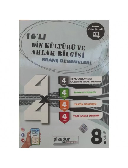 Zeka Küpü Yayınları 8.Sınıf Din Kültürü ve Ahlak Bilgisi Pisagor 16'lı Branş Denemeleri