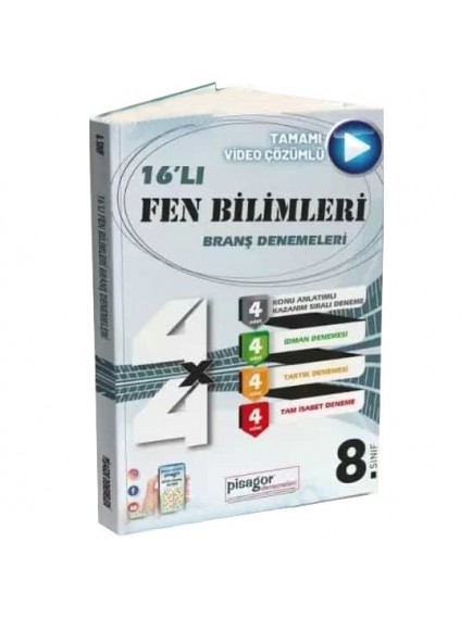 Zeka Küpü Yayınları 8.Sınıf Fen Bilimleri Pisagor 16'lı Branş Denemeleri