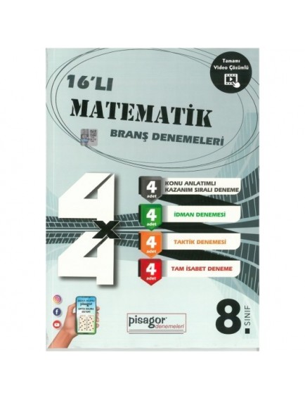 Zeka Küpü Yayınları 8.Sınıf Matematik Pisagor 16'lı Branş Denemeleri  